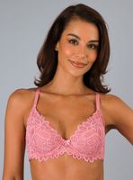 Sostén Natural Escotado Encaje Flor Rosado