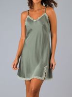 Camisola Satín Encaje Verde