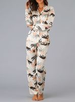 Set C. Mao + Pantalón Satín Print Beige