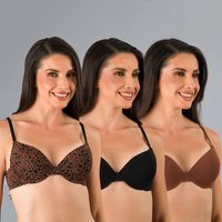 Pack 3X Sostén Perfect Cover Microprint Mix-09