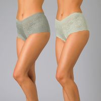 Pack 2x Pantaleta Encaje Y Otra Microfibra Verde