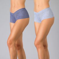 Pack 2x Pantaleta Encaje Y Otra Microfibra Azul