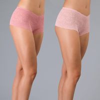 Pack 2x Pantaleta Encaje Y Otra Microfibra Rosado