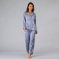 Set Camisero + Pantalón Satín Print Azul