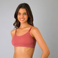 Sostén Peto Seamless Rib Lurex Rosado