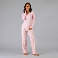 Pijama Polera Rib Con Pata Y Broche