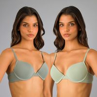 Pack 2X Sostén Balconet Push Up  Verde