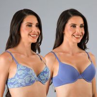 Pack 2X Sostén Perfect Cover Demi Cup Azul
