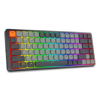 Teclado Gamer Inalámbrico Redragon Azure K652 RGB, Mecánico, Español, Switch Red, 75%, Color Gris