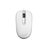 Mouse alámbrico Genius DX-120-WH, conexión USB, Blanco, Estilo limpio