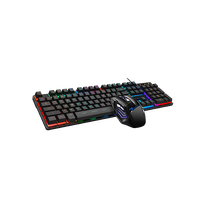 Kit Gamer Teclado y Mouse Gamer RGB Motomo AN 300 USB 2 0 Negro