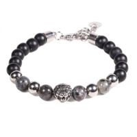 BRAZALETE UNISEX GINO RODINIS B535 | Negro/Plateado