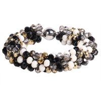 BRAZALETE MUJER GINO RODINIS B517 | Dorado/Negro/Blanco Perlado