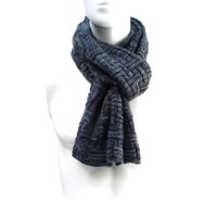 Bufanda 2038 Azul con Gris – Tejido Grueso Unisex