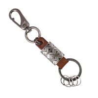 LLAVERO CUERO HOMBRE  GINO RODINIS  LL123 CAMEL