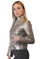 Chaqueta Cuero CHG55 Plata