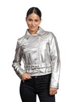 Chaqueta CHG82 Ecocuero Plateado