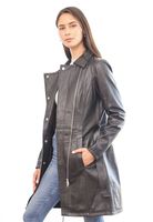 Abrigo Cuero CHG31 Negro