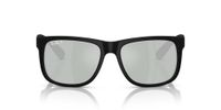 Anteojos De Sol Ray-Ban 0RB4165 Justin Rubber Black Green Mirror Silver Polar Hombre