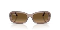 Anteojos De Sol Ray-Ban RB2221 Transparent Beige Gradient Brown Polar Café Mujer