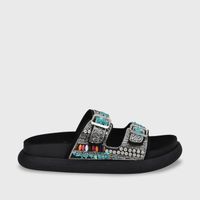 Sandalia Plano Negro Mujer 53705 Gotta