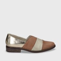 zapato Plano Beige Oro Mujer 17562 Gotta