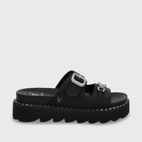 Sandalia Plano Negro Mujer 1573D Gotta