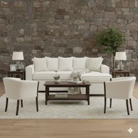 Living 311 Havanna blanco seccional 3 cuerpos con resortes + 2 sitiales