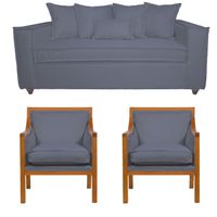 Living 311 Baco Gris Azul Resorte Pocket