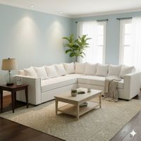 Seccional Emilia blanco  con Resortes pocket full comfort