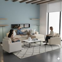 Living 311 lehmann beige seccional resortes + 2 poltronas resortes