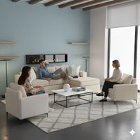 Living 311 lehmann beige seccional resortes + 2 poltronas resortes