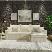 Seccional intercambiable Burton blanco bone cuero sintetico envejecido resortes pocket