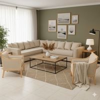 Living 311 Seccional con resortes+ 2 Sitiales Metropolitan Beige