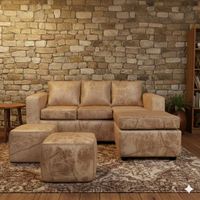 Living 311 Old West  Beige seccional intercambiable + Ottoman