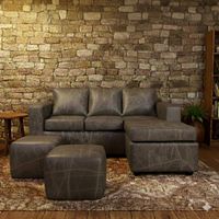 Living 311 Old West Gris seccional intercambiable + Ottoman