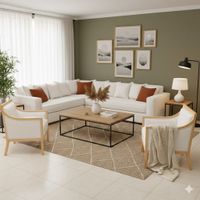 Living 311 Seccional con resortes+ 2 Sitiales Metropolitan Blanco