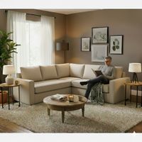 Seccional Matilda beige full comfort plus