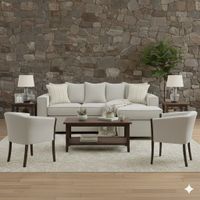 Living 311 Havanna gris seccional 3 cuerpos con resortes + 2 sitiales