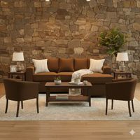 Living 311 Havanna cafe  seccional 3 cuerpos con resortes + 2 sitiales