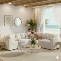 Seccional 6 Cuerpos Baco Blanco  Resortes Pocket