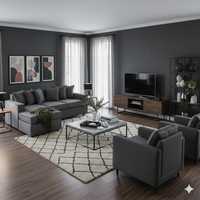 Living 311 lehmann marengo seccional resortes + 2 poltronas resortes