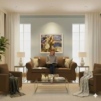 Living Singapur 311 cafe sofa 3 cuerpos + 2 poltronas resortes