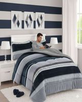 Plumón Cubrecama Chiporro color gris 1.5 plaza Extra Cálido Invierno Premium