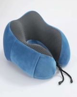 Cómoda Almohada De Cuello Viaje tela magnetica Azul
