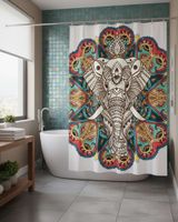 Cortina de Baño Tela Género + Forro Impermeable