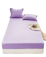 JUEGO DE SABANA PLAZA Y MEDIA 200 HILOS LILA