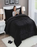 Plumón Cubrecama Chiporro 1.5 plaza Extra Cálido Invierno Premium negro