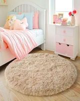 Alfombra Redonda de Pelo Suave Shaggy 150 cm A3