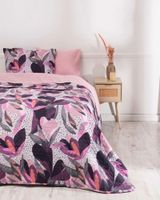 Cubrecama Quilt  mas Juego de Sábana Liso 1.5 Plaza Mashini